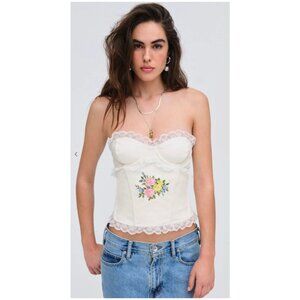 For Love & Lemons Maude Floral Embroidered Lace Bustier